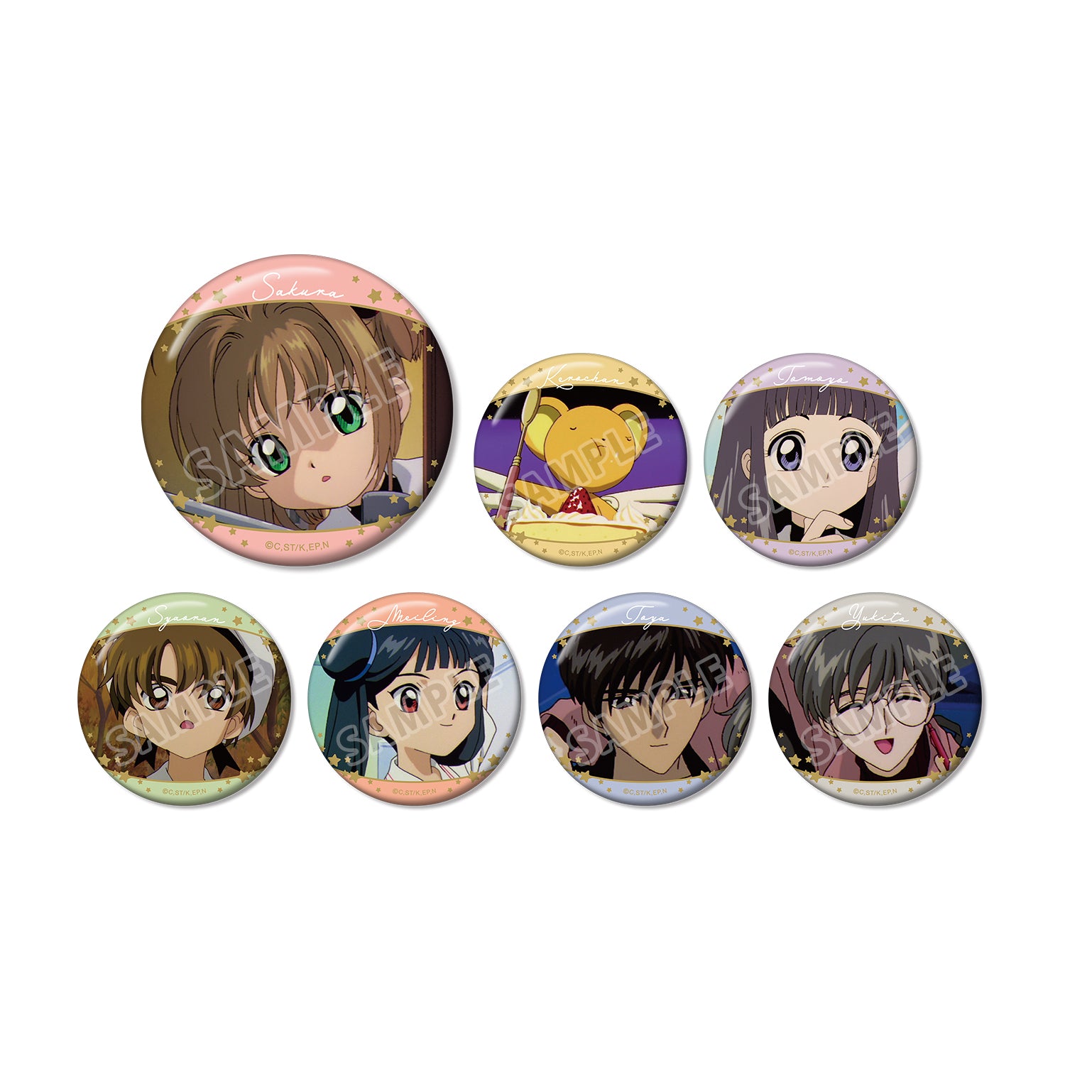 (1BOX=7)(Goods - Badge) TV Anime Card Captor Sakura Trading Anime Still Button Badge