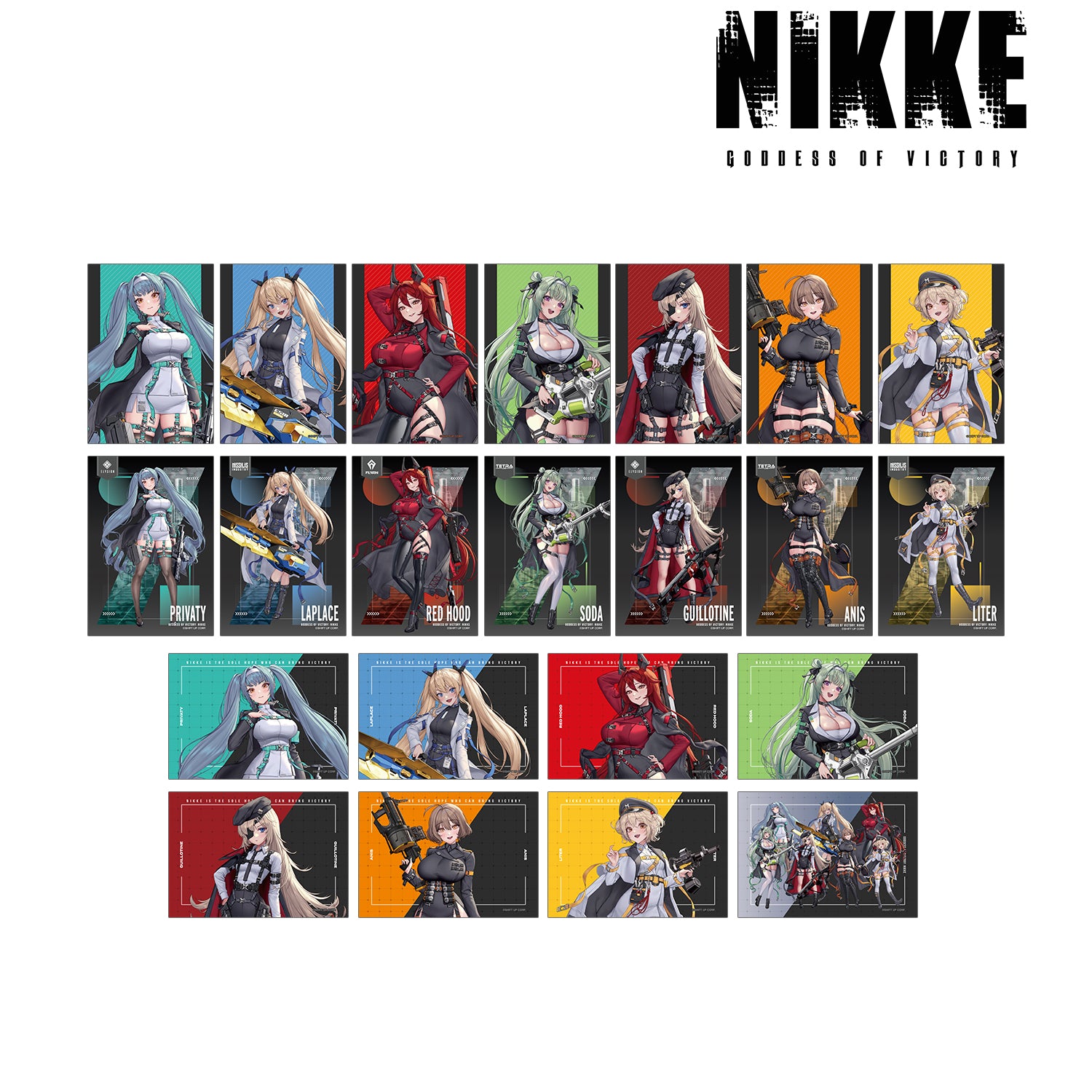 (1BOX=11)(Goods - Bromide) GODDESS OF VICTORY: NIKKE Art by LOVECACAO Tactical Fashion Ver. Trading Bromide Set of 2