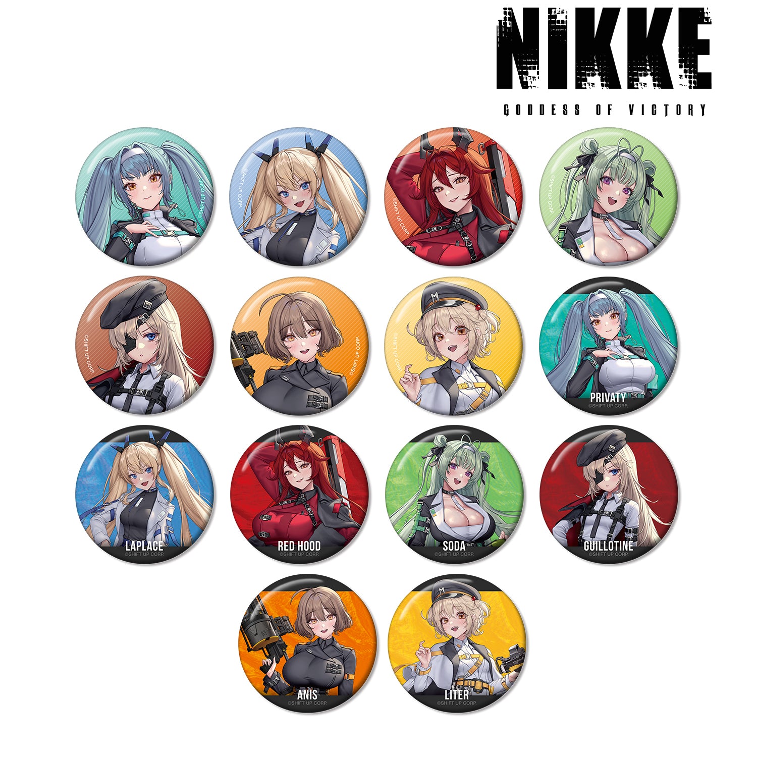 (1BOX=14)(Goods - Badge) GODDESS OF VICTORY: NIKKE Art by LOVECACAO Tactical Fashion Ver. Trading Button Badge