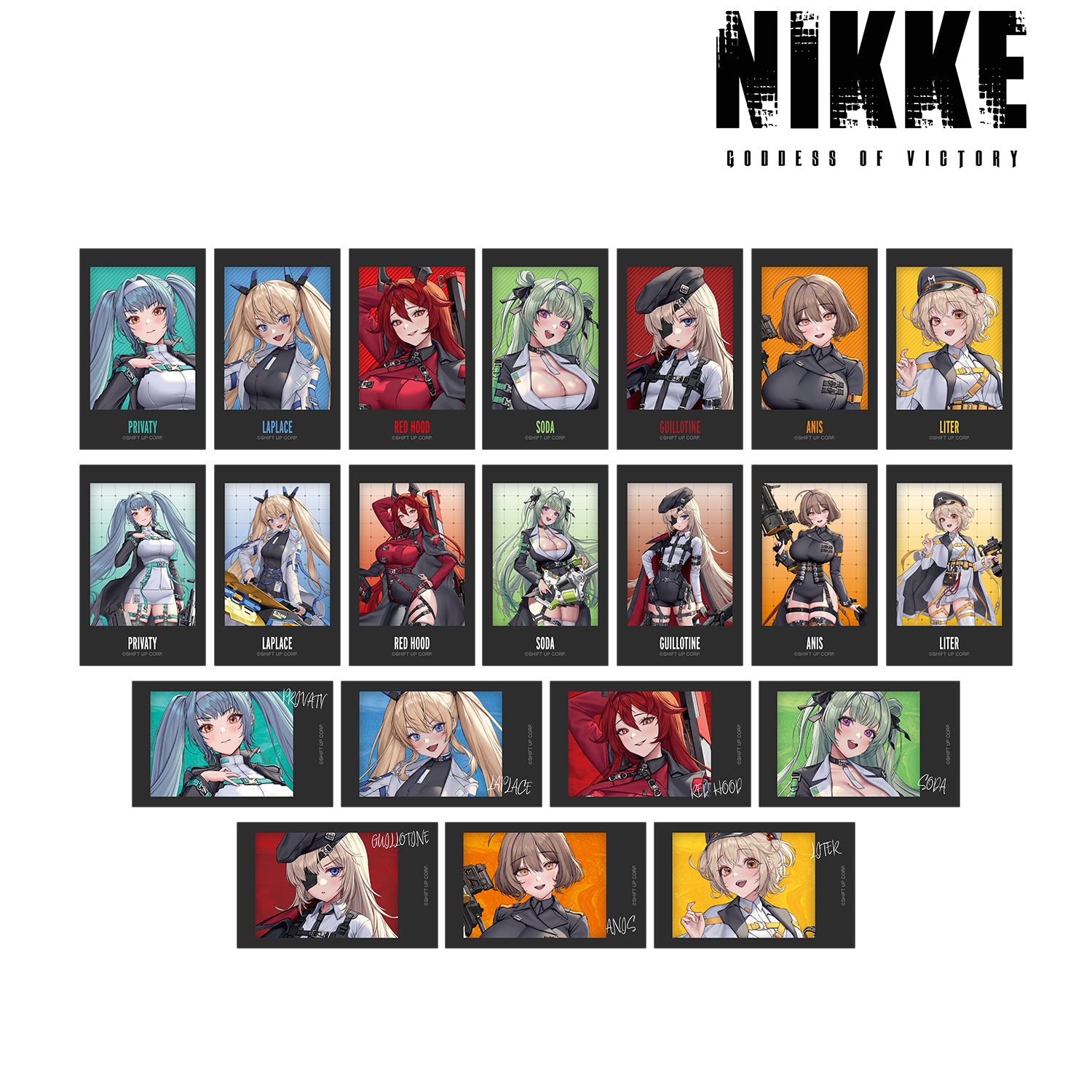 (1BOX=21)(Goods - Card) GODDESS OF VICTORY: NIKKE Art by LOVECACAO Tactical Fashion Ver. Trading Instant Photo Style Art Card