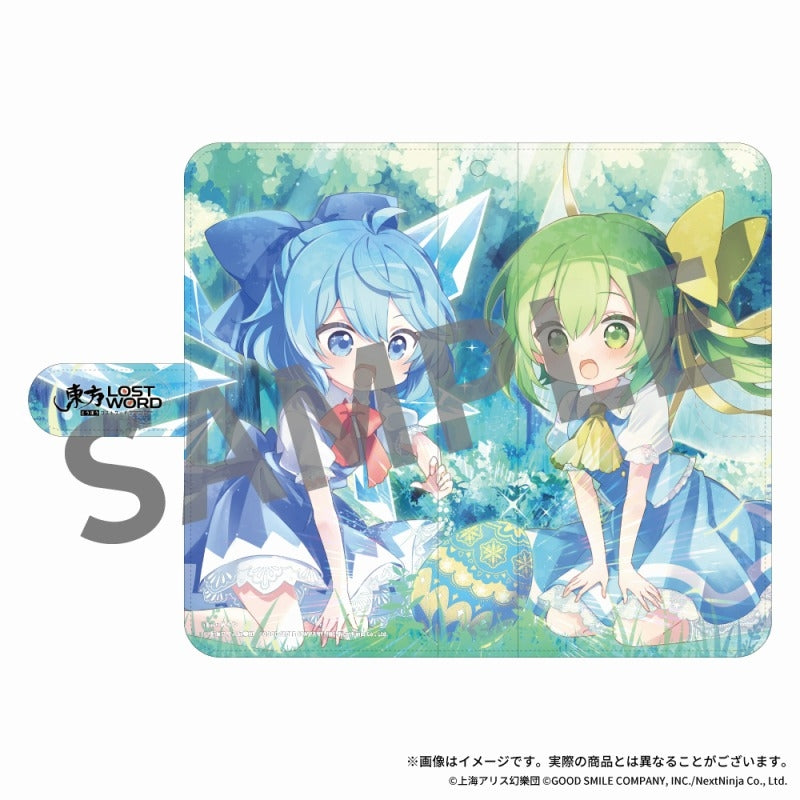 (Goods - Cell Phone Accessory) Touhou LostWord Flip Style Smartphone Case 15 Cirno & Daiyousei "Egg Hunt Excitement"