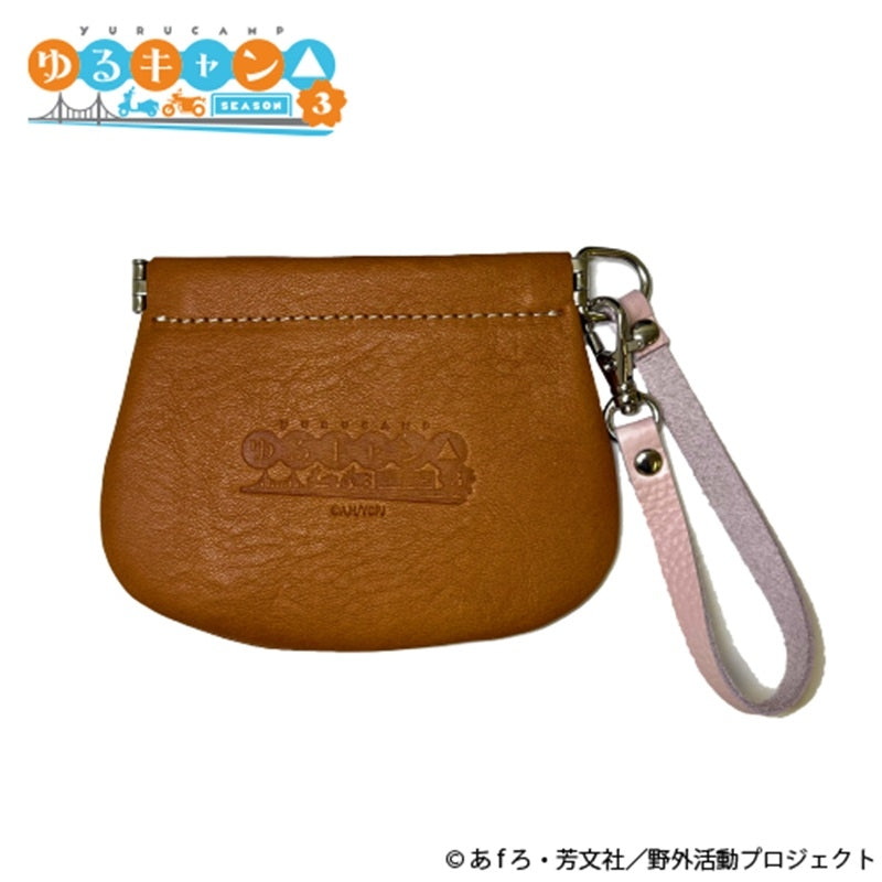 (Goods - Pouch) Laid-Back Camp SEASON 3 Leather Snap Pouch Nadeshiko Kagamihara