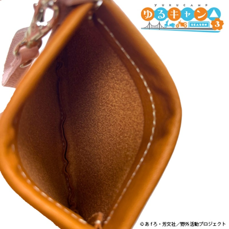 (Goods - Pouch) Laid-Back Camp SEASON 3 Leather Snap Pouch Nadeshiko Kagamihara