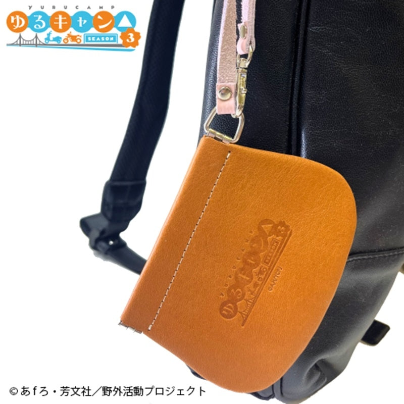 (Goods - Pouch) Laid-Back Camp SEASON 3 Leather Snap Pouch Nadeshiko Kagamihara