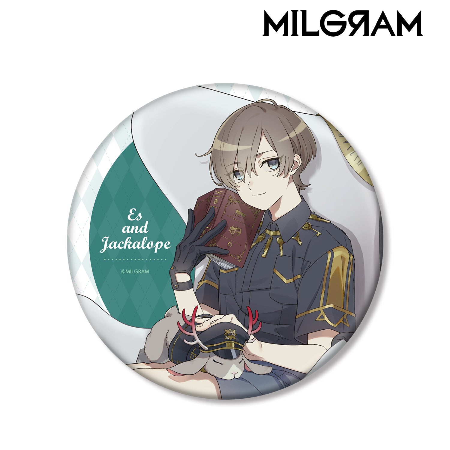 (Goods - Badge) MILGRAM Exclusive Art Es & Jackalope Break Time Ver. BIG Button Badge