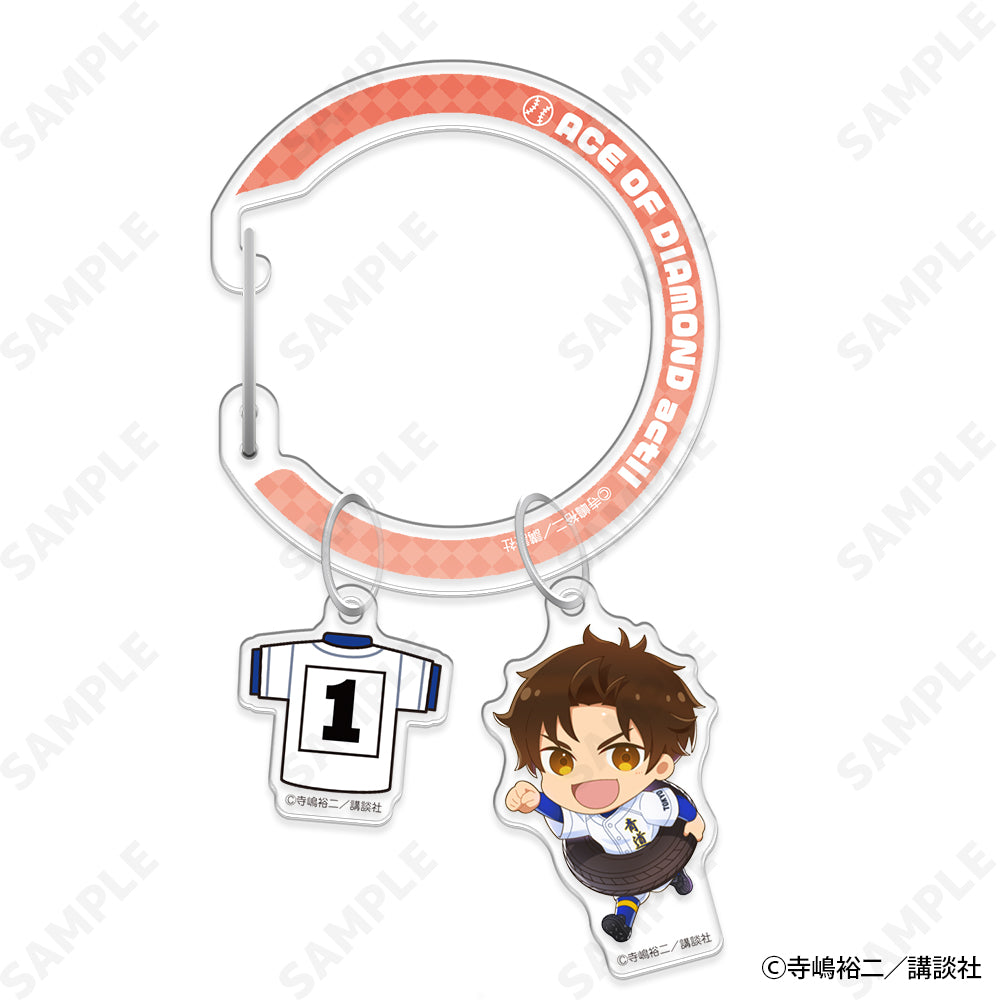 (Goods - Key Chain) Ace of Diamond act II Dekopachi! Acrylic Carabiner 1. Eijun Sawamura