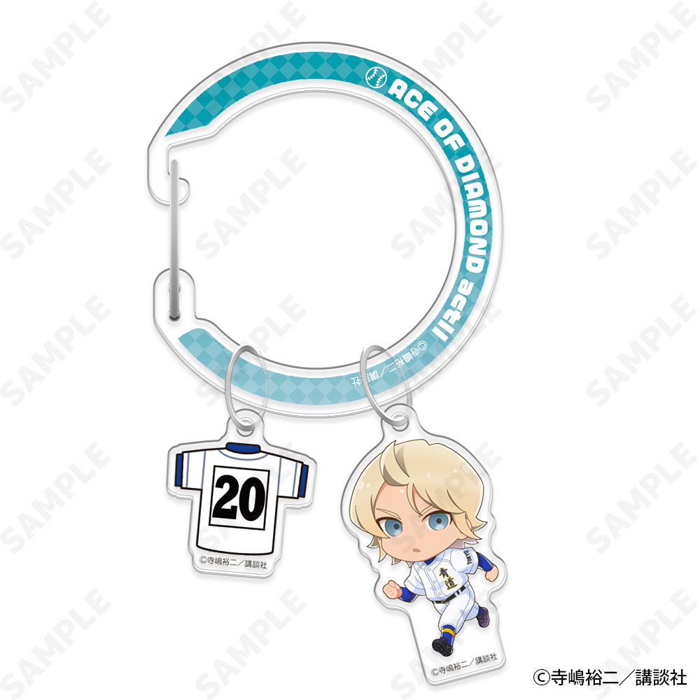 (Goods - Key Chain) Ace of Diamond act II Dekopachi! Acrylic Carabiner 6. Koushu Okumura