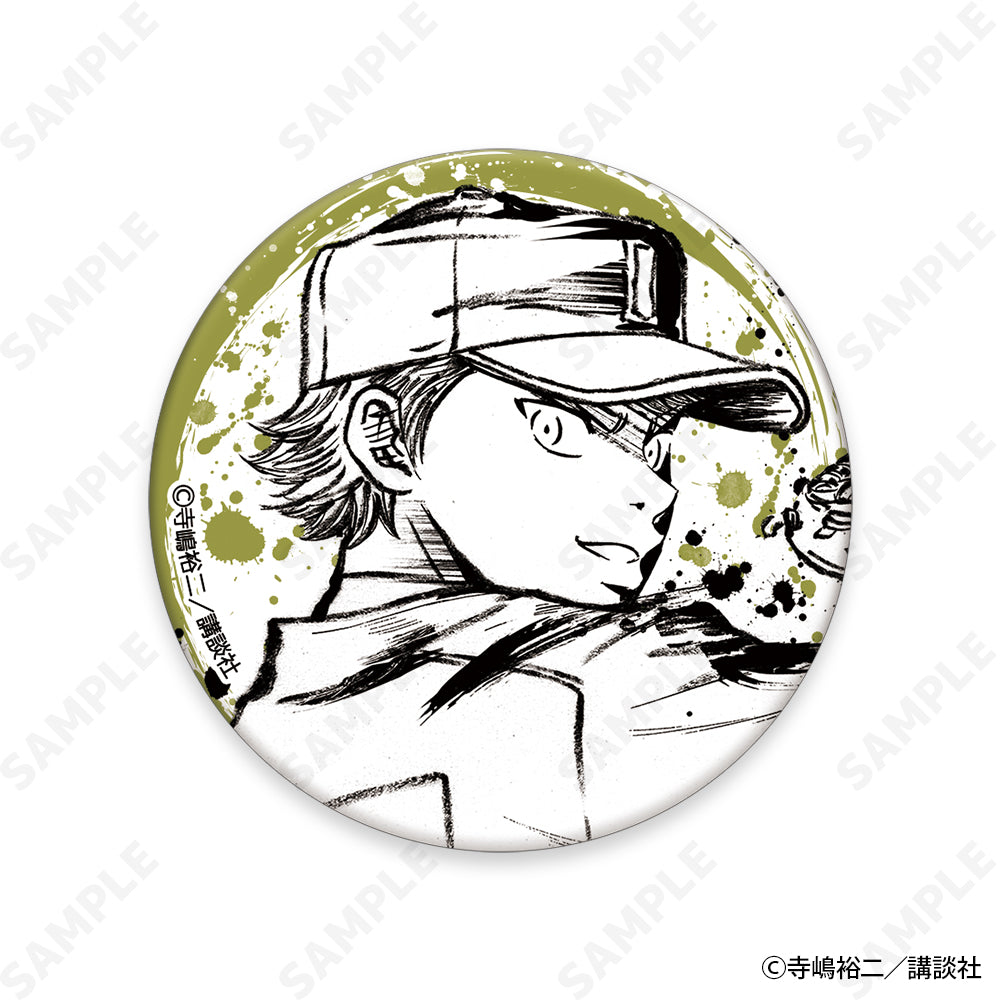 (1BOX=6)(Goods - Badge) Ace of Diamond act II Ink Style Collection Vol.1 Trading Japanese Washi Paper Button Badge {Bonus:Badge}