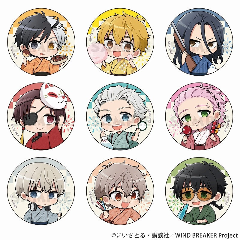 (1BOX=9)(Goods - Badge) WINDBREAKER Button Badge (Yukata/Chibi)