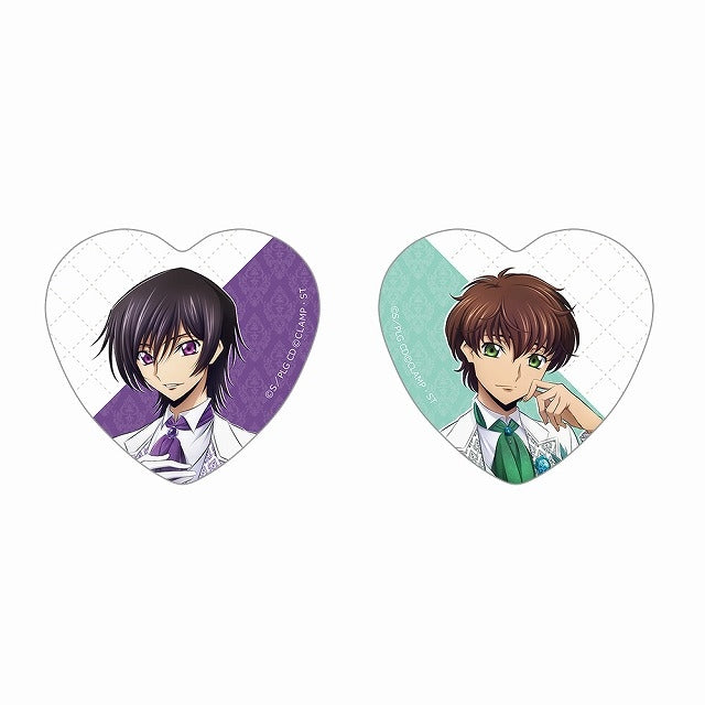 (Goods - Badge) CODE GEASS Lelouch of the Rebellion Heart Button Badge Set feat. Exclusive Art (Lelouch & Suzaku/Tux)