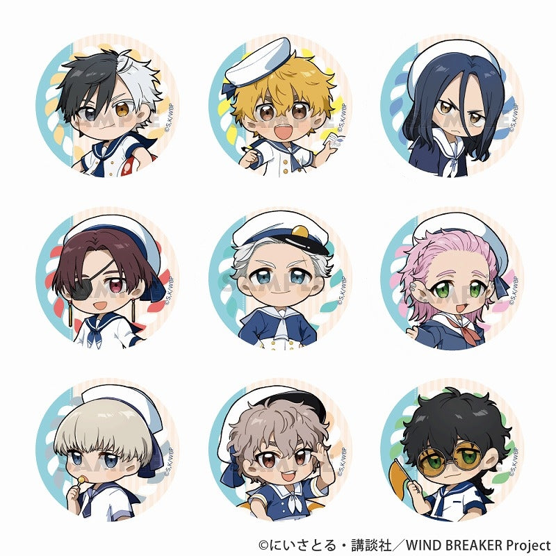 (1BOX=9)(Goods - Badge) WIND BREAKER Trading Button Badge (Marine Look/Chibi)