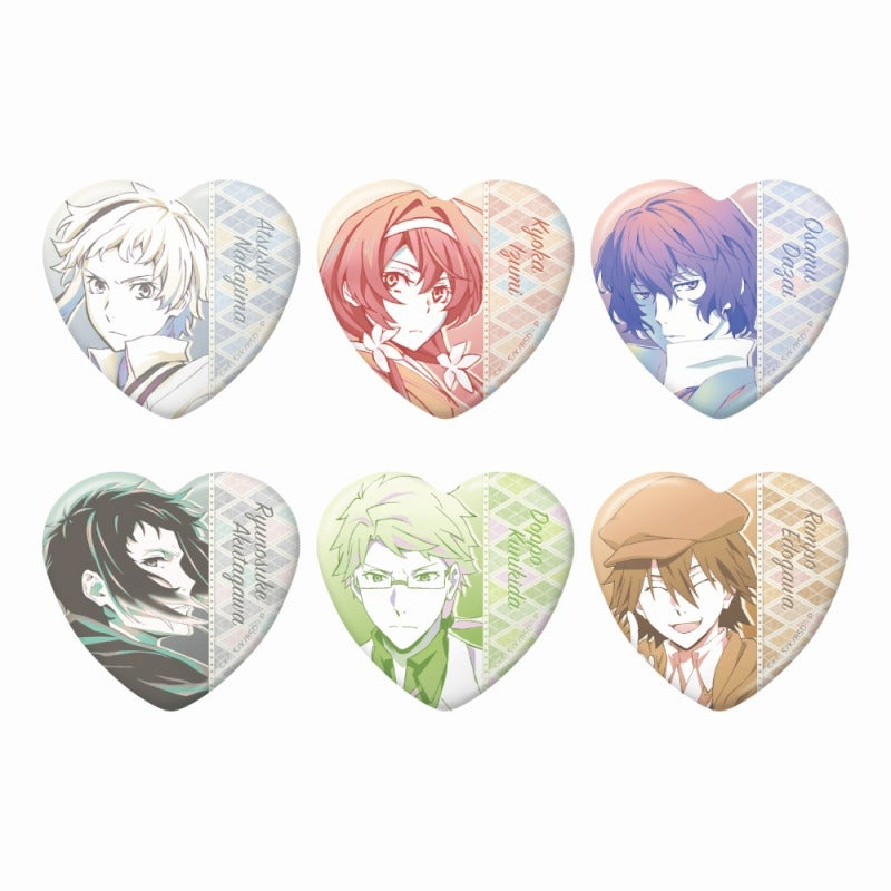 (1BOX=6)(Goods - Badge) Bungo Stray Dogs Trading Heart Button Badge vol. 4