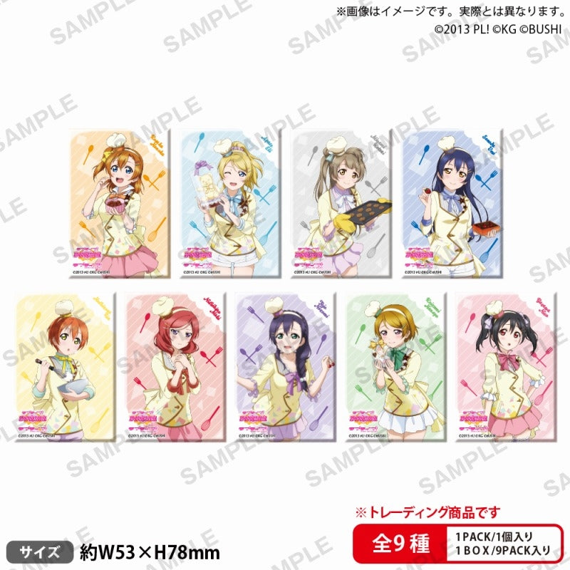 (1BOX=9)(Goods - Badge) Love Live! School Idol Festival Rectangular Button Badge Collection μ's Valentine Arc 2015 ver.