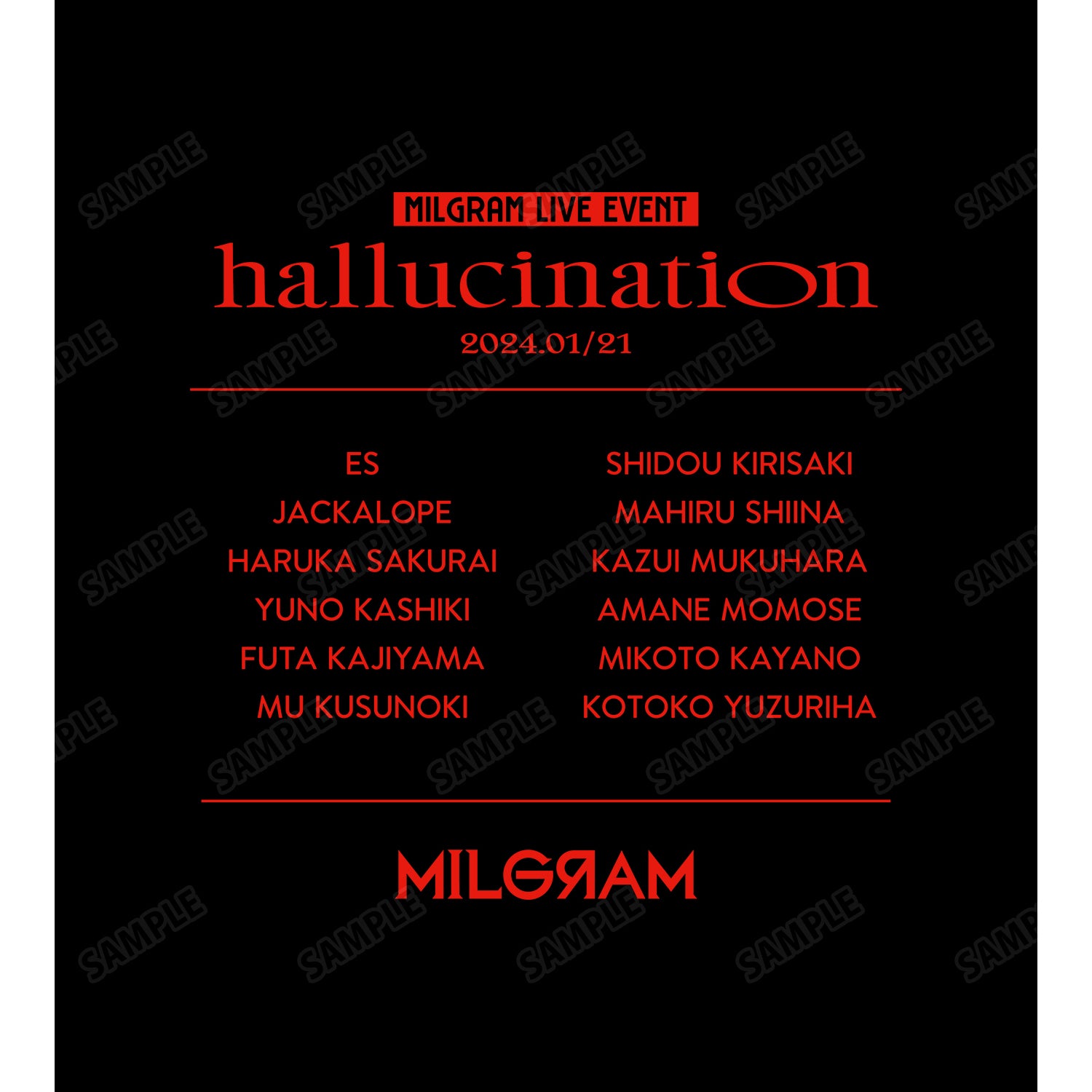 (Goods - T-Shirt) MILGRAM LIVE EVENT hallucination Offical T-Shirt Unisex (Size/Free)