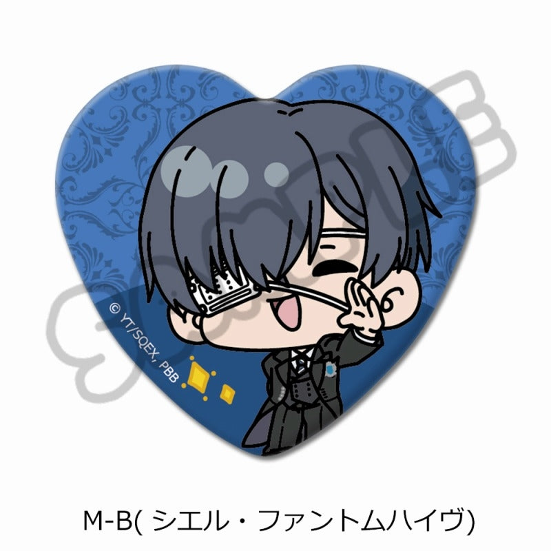 (Goods - Badge) Black Butler: Public School Arc Heart-shaped Button Badge M-B (Ciel Phantomhive)