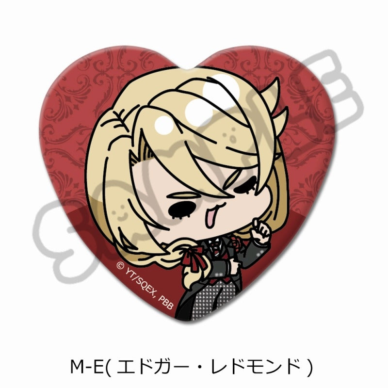 (Goods - Badge) Black Butler: Public School Arc Heart-shaped Button Badge M-E (Edgar Redmond)