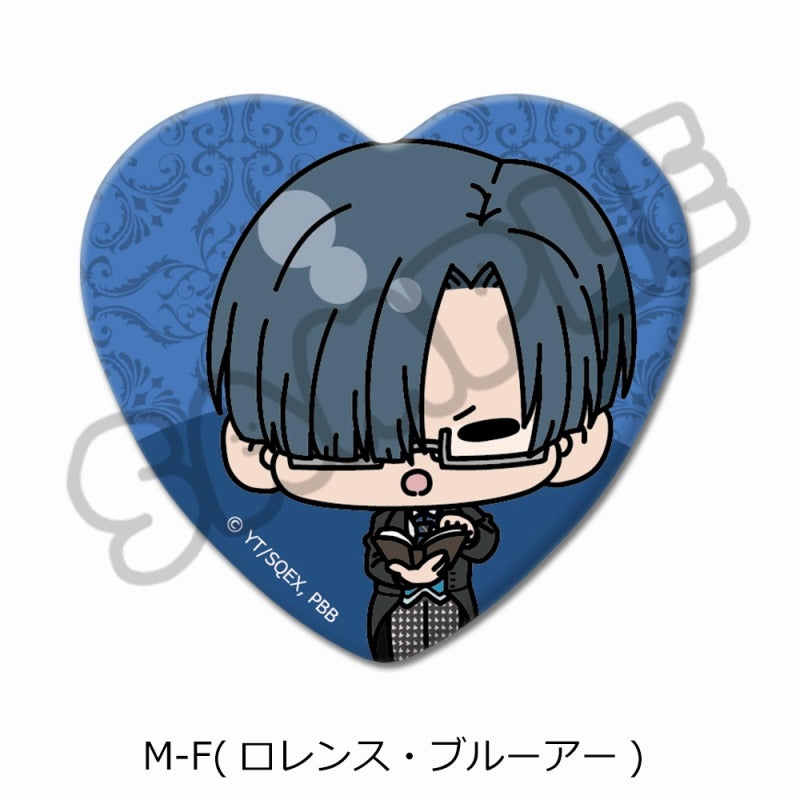 (Goods - Badge) Black Butler: Public School Arc Heart-shaped Button Badge M-F (Lawrence Bluewer)