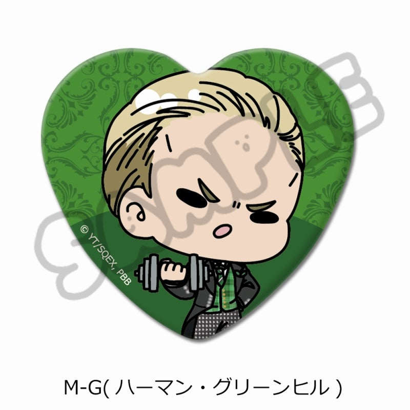 (Goods - Badge) Black Butler: Public School Arc Heart-shaped Button Badge M-G (Herman Greenhill)