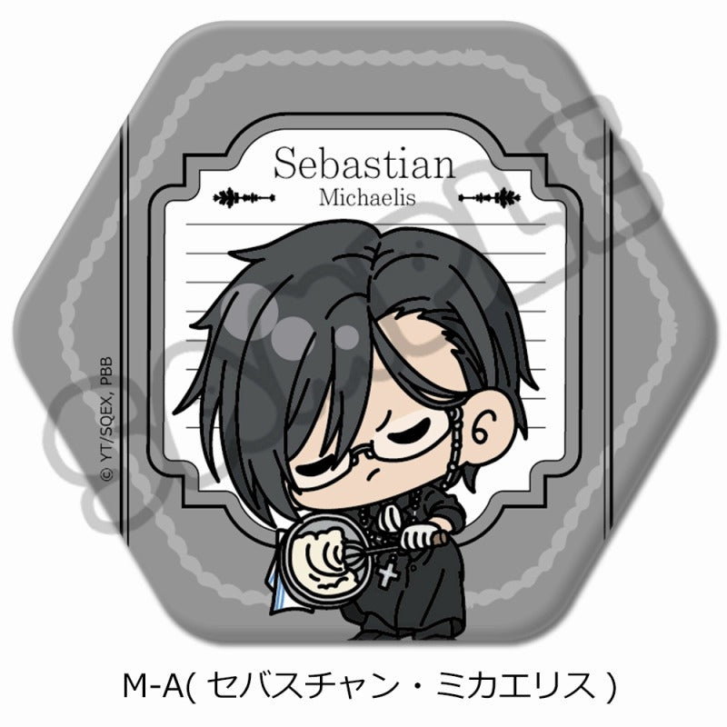 (Goods - Badge) Black Butler: Public School Arc Hexagonal Button Badge M-A (Sebastian Michaelis)