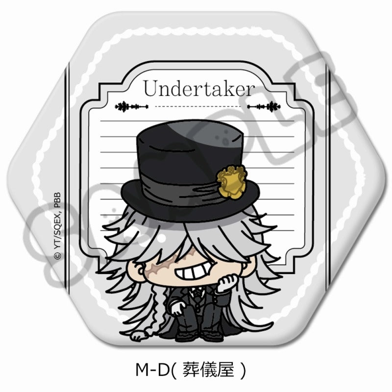 (Goods - Badge) Black Butler: Public School Arc Hexagonal Button Badge M-D (Undertaker)