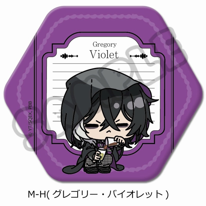 (Goods - Badge) Black Butler: Public School Arc Hexagonal Button Badge M-H (Gregory Violet)