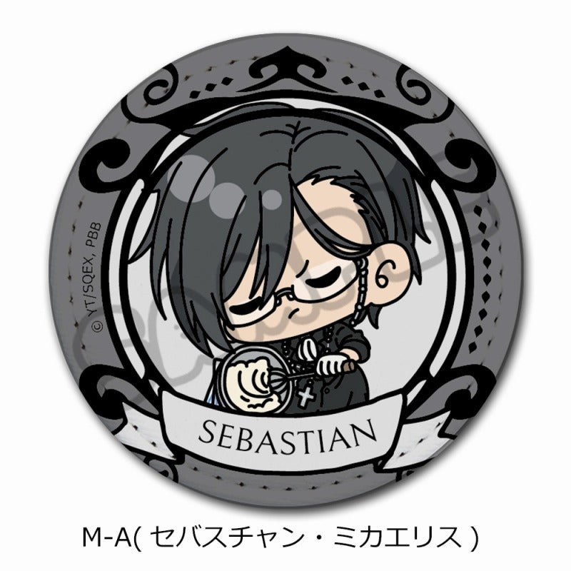 (Goods - Badge) Black Butler: Public School Arc Leather Badge (Round) M-A (Sebastian Michaelis)