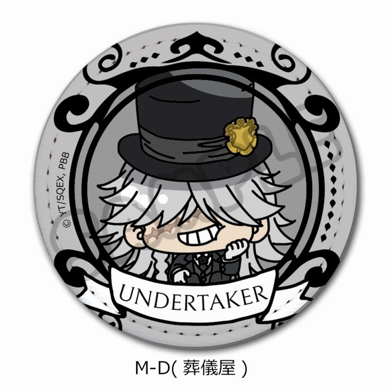 (Goods - Badge) Black Butler: Public School Arc Leather Badge (Round) M-D (Undertaker)