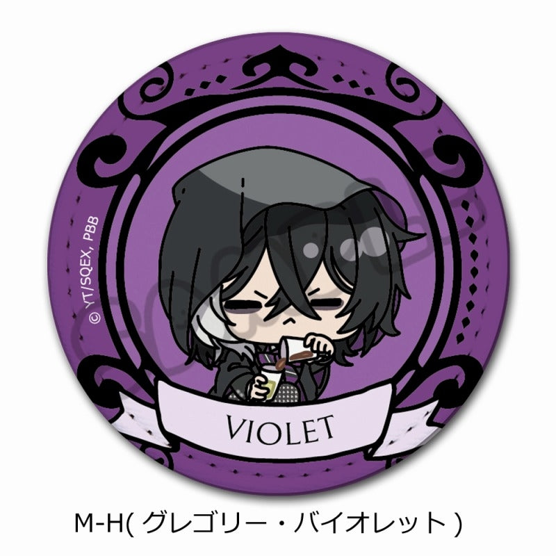 (Goods - Badge) Black Butler: Public School Arc Leather Badge (Round) M-H (Gregory Violet)