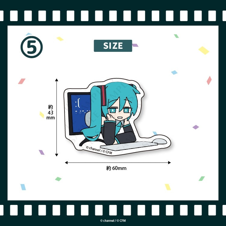 (Goods - Sticker) Satsuki & channel Die-cut Sticker 5 Hatsune Miku/channel