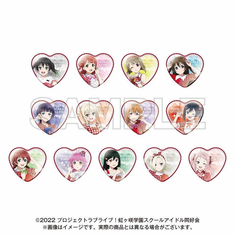 [※Blind](Goods - Badge) NTT Docomo x Love Live! Nijigasaki High School Idol Club the Movie: Final Chapter Part 1 Trading Heart Button Badge (13 Types)