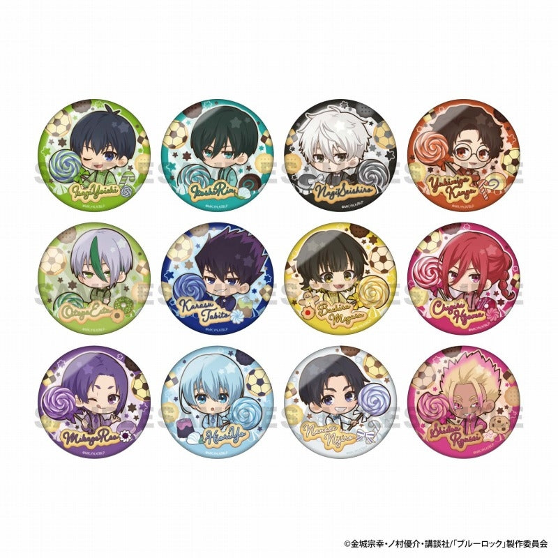 (1BOX=12)(Goods - Badge) Blue Lock Trading Sweets House Chibi Button Badge 12 Types Total