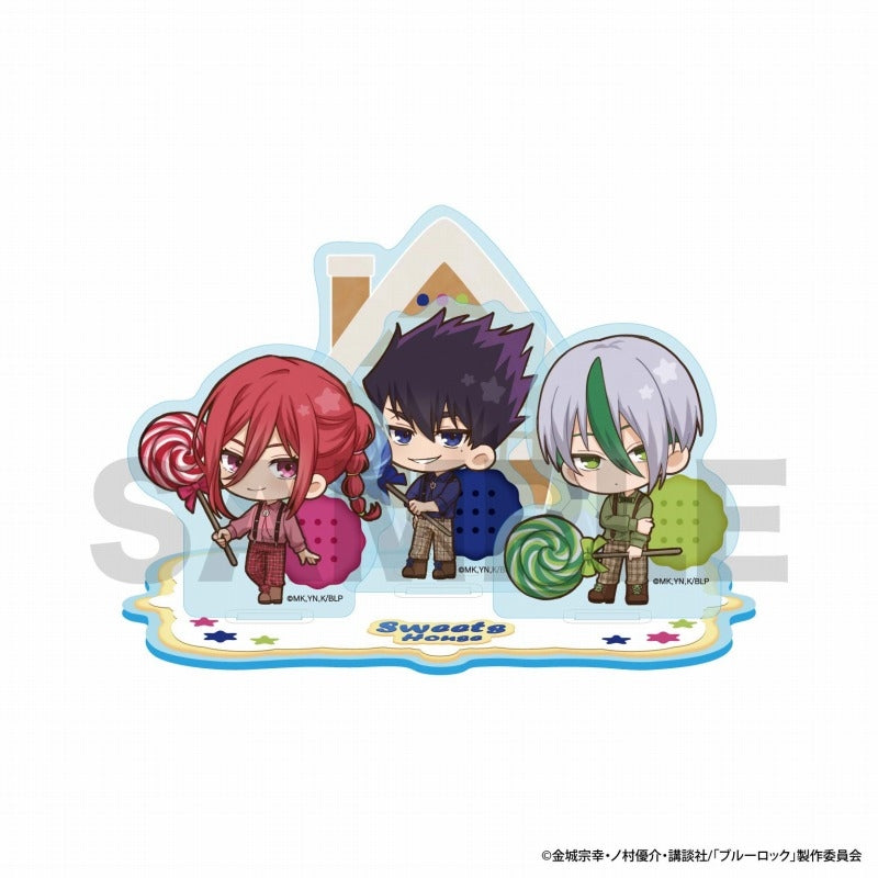 (Goods - Stand Pop) Blue Lock Sweets House Acrylic Diorama Stand/Hyoma Chigiri & Tabito Karasu & Eita Otoya