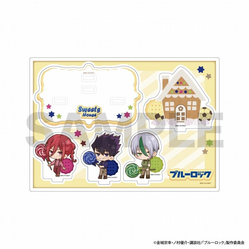 (Goods - Stand Pop) Blue Lock Sweets House Acrylic Diorama Stand/Hyoma Chigiri & Tabito Karasu & Eita Otoya