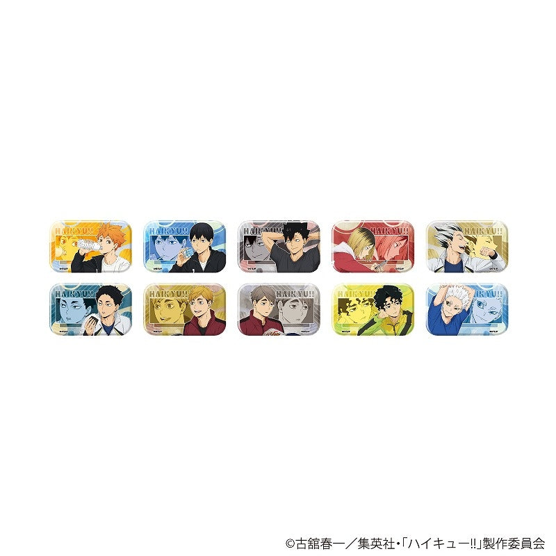 [※Blind](1BOX=10)(Goods - Badge) Haikyu!! Square Button Badge 01 (10 Types) (feat. Exclusive Art Art)