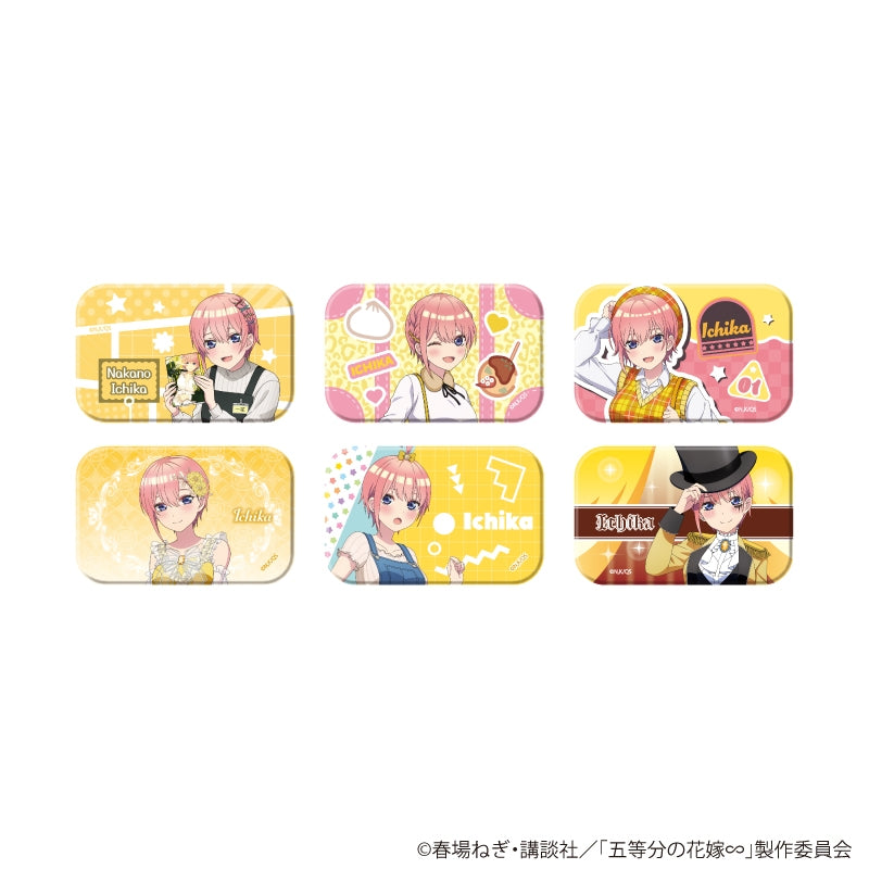 [※Blind](1BOX=6)(Goods - Badge) The Quintessential Quintuplets Square Button Badge 02/Ichika ver. (6 Types Total) (Official Art)