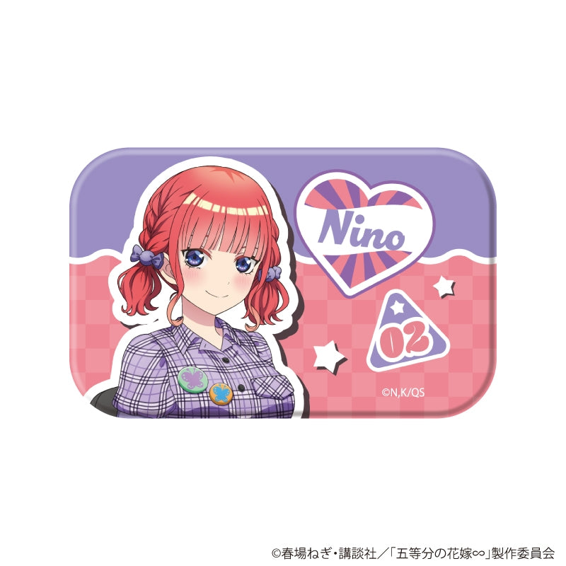 [※Blind](1BOX=6)(Goods - Badge) The Quintessential Quintuplets Square Button Badge 03/Nino ver. (6 Types Total) (Official Art)