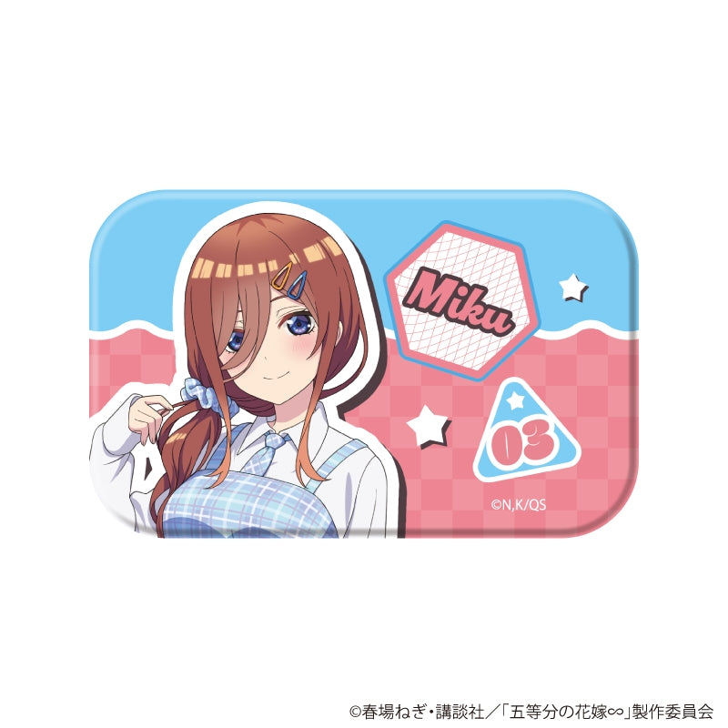 [※Blind](1BOX=6)(Goods - Badge) The Quintessential Quintuplets Square Button Badge 04/Miku ver. (6 Types Total) (Official Art)