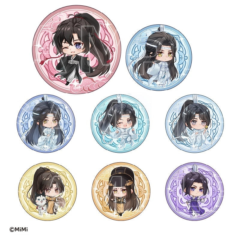 (1BOX=8)(Goods - Badge) Historical Fantasy Radio Drama "Grandmaster of Demonic Cultivation" Intersecting Worlds 65mm Trading Chibi Glitter Button Badge Creator ver.