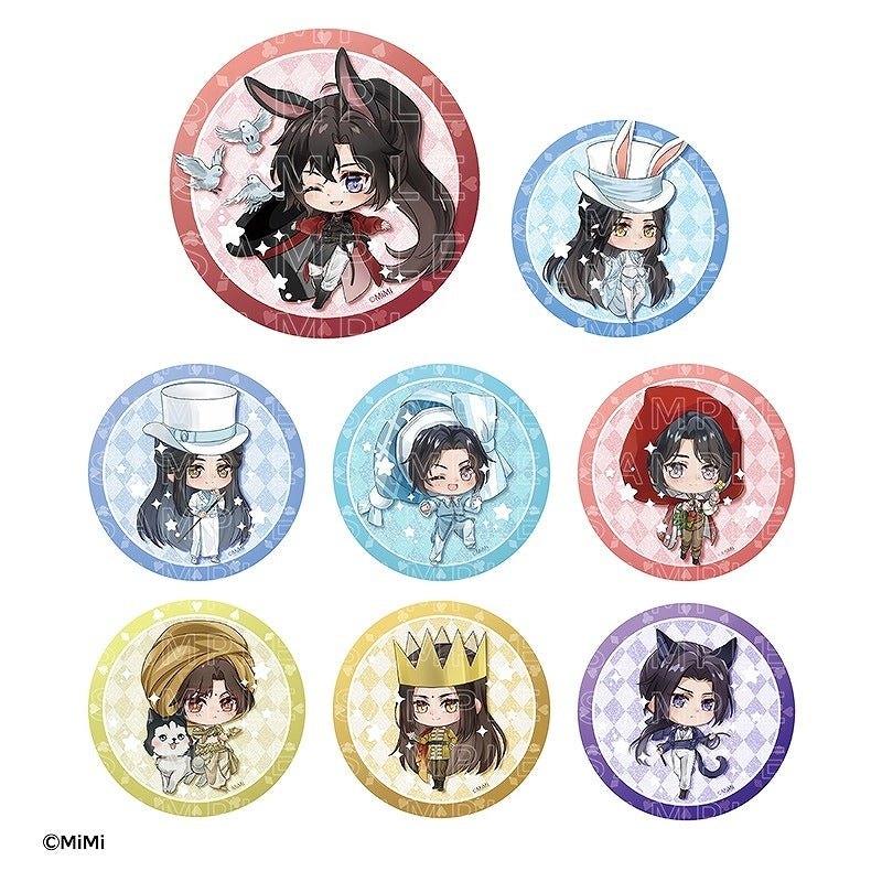 (1BOX=8)(Goods - Badge) Historical Fantasy Radio Drama "Grandmaster of Demonic Cultivation" Intersecting Worlds 65mm Trading Chibi Glitter Button Badge Fairy Tale ver.