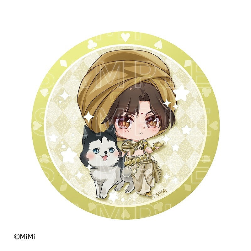 (1BOX=8)(Goods - Badge) Historical Fantasy Radio Drama "Grandmaster of Demonic Cultivation" Intersecting Worlds 65mm Trading Chibi Glitter Button Badge Fairy Tale ver.