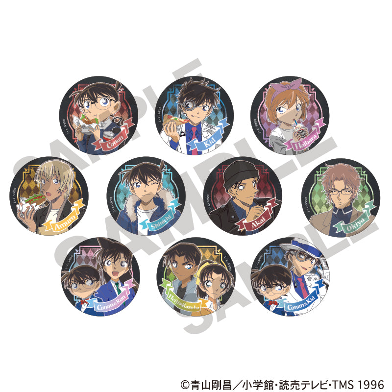 (1BOX=10)(Goods - Badge) Detective Conan Trading Button Badge (Junk Food)