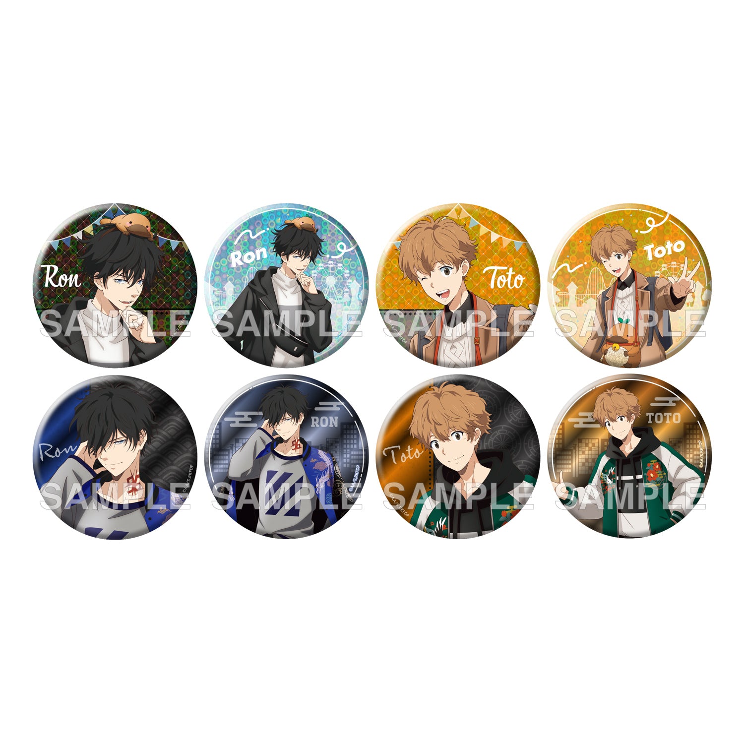 (1BOX=8)(Goods - Badge) Ron Kamonohashi's Forbidden Deductions Glimmering Tin Badge Collection - Kamonohashi Land & Sukajan Ver. PACK [Jump Festa 2025]