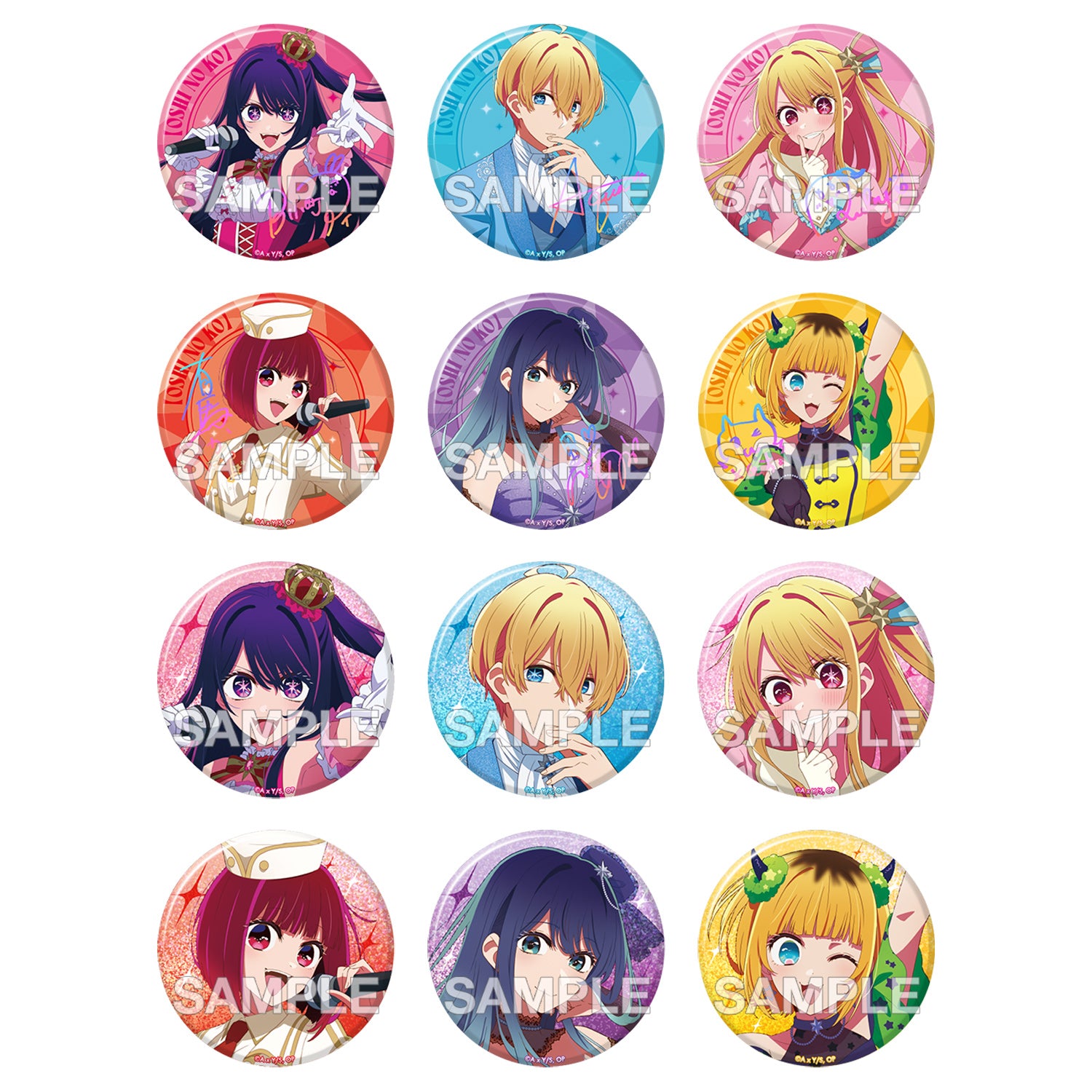 (1BOX=12)(Goods - Badge) Oshi no Ko Glimmering Tin Badge Collection - Stage Ver. PACK [Jump Festa 2025]