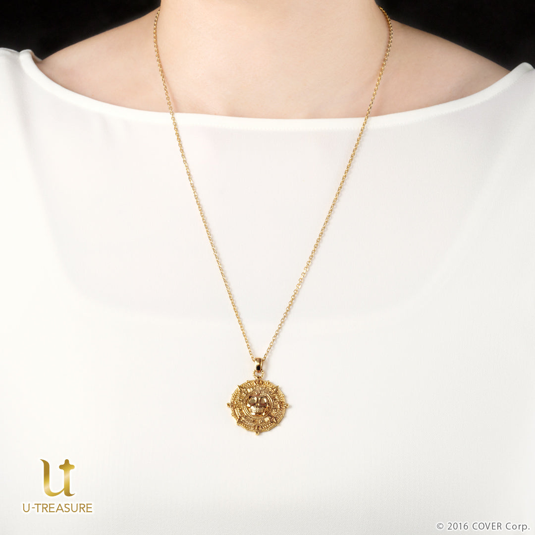 (Goods - Necklace) hololive Houshou Marine Coin Necklace Chain ver. - Silver (Yellow Gold Plated){Bonus:Art Card}