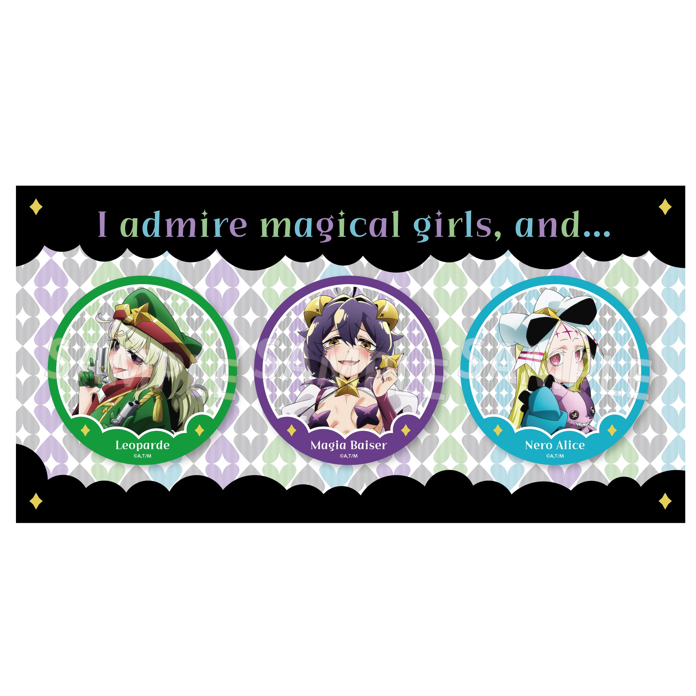 (Goods - Badge) Gushing over Magical Girls Tin Badge Set