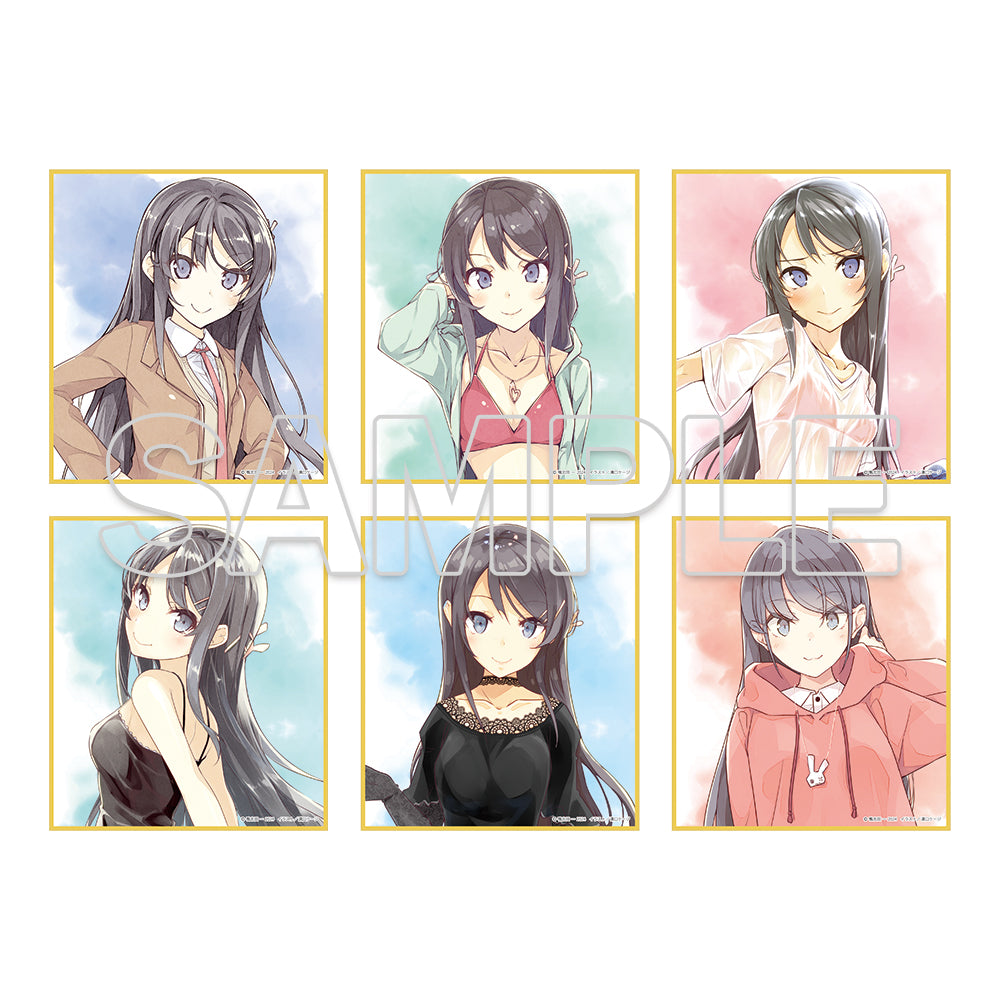 [※Blind](Goods - Art Board) Dengenki Bunko Rascal Does Not Dream Series 10th Anniversary Tradable Mini Illustration Boards ~Full of Mai Sakurajima~