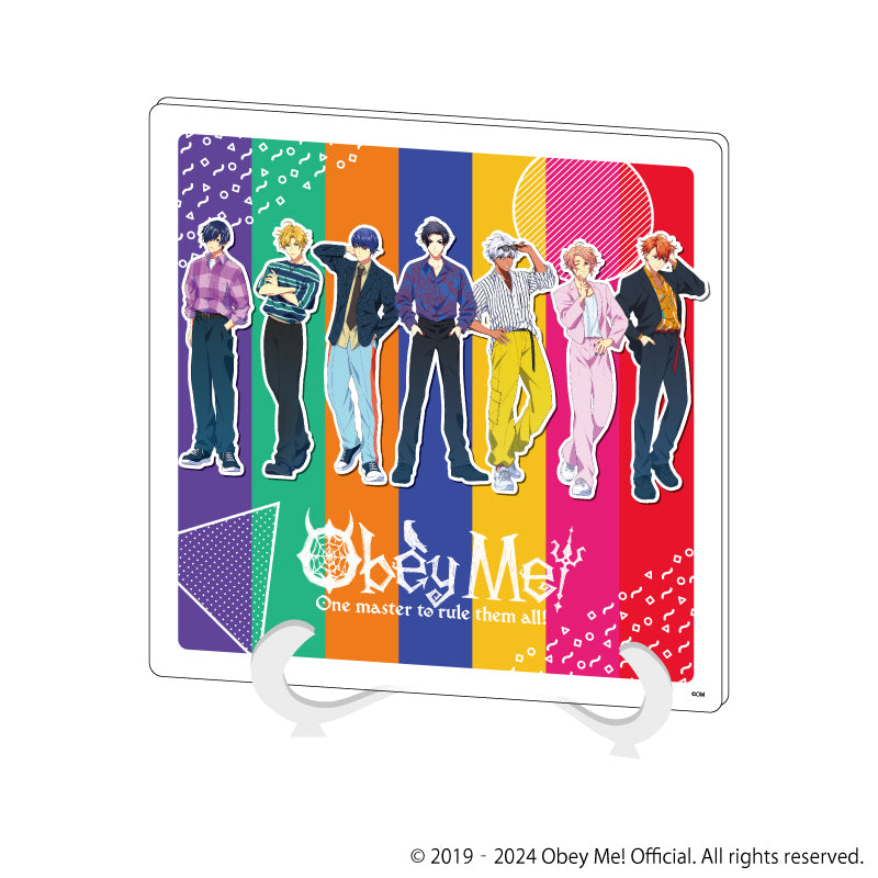 (Goods - Art Board) Obey Me! Acrylic Art Board 03 - Assembly Design Retro Fashion Ver. (feat. Exclusive Art)