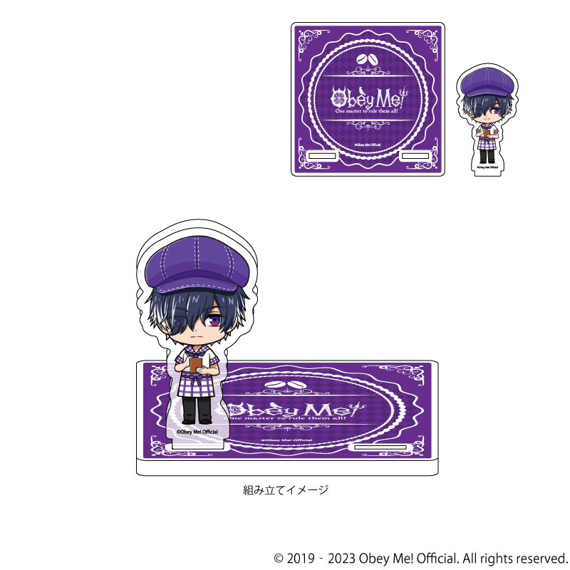 (Goods - Coaster) Acrylic Coaster Stand Obey Me! 09 / Belphegor Cafe ver. (Chibi Art)