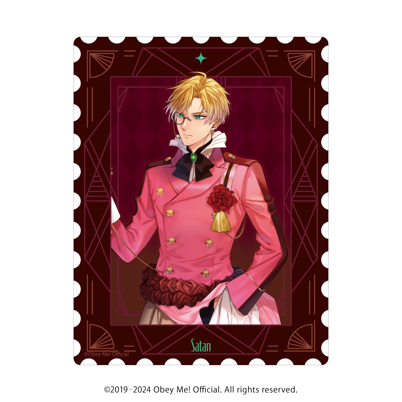 (1BOX=7)(Goods - Card) Obey Me! Acrylic Card 02 - Valentine Ver. (feat. Exclusive Art)