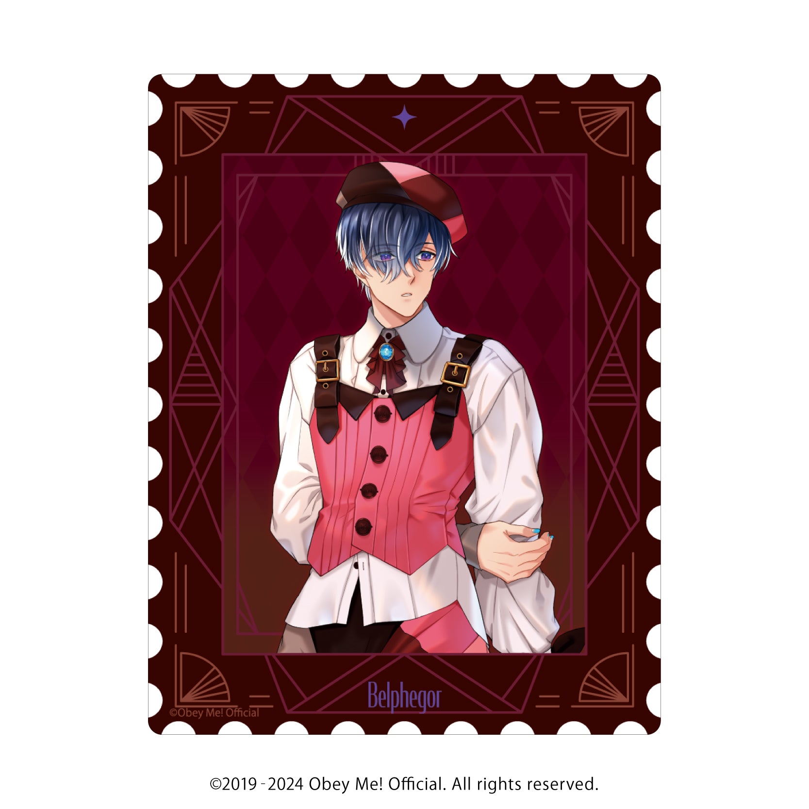 (1BOX=7)(Goods - Card) Obey Me! Acrylic Card 02 - Valentine Ver. (feat. Exclusive Art)